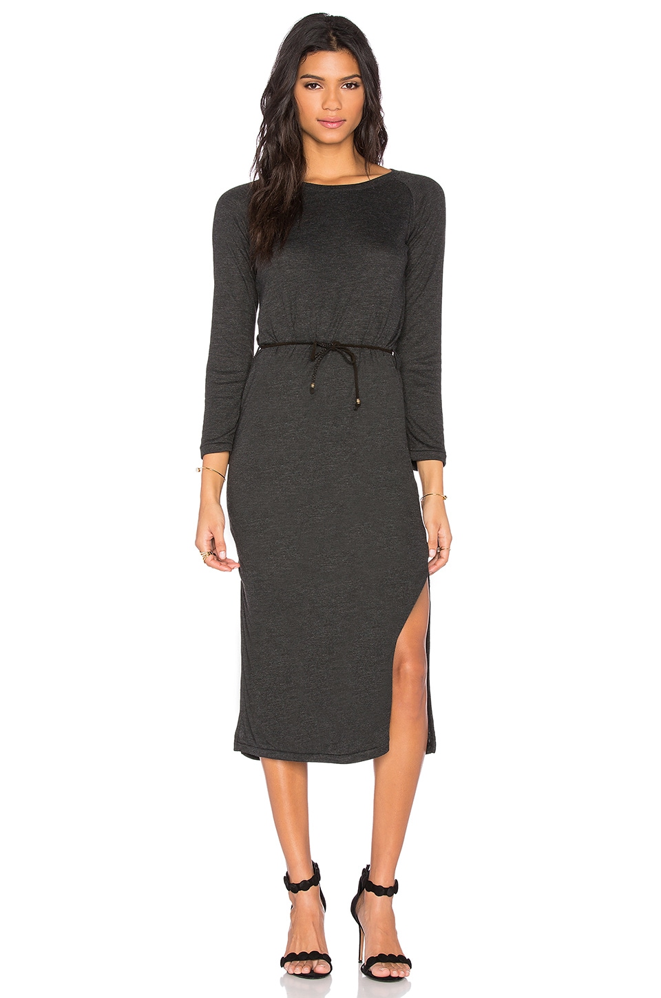 Ragdoll Knit Jersey Dress in Dark Grey | REVOLVE
