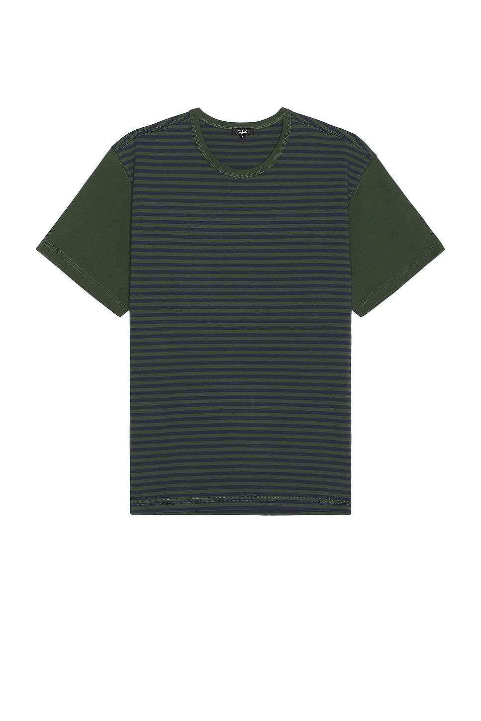 Rails Sato Short Sleeve T-Shirt en Evergreen & Navy Stripe