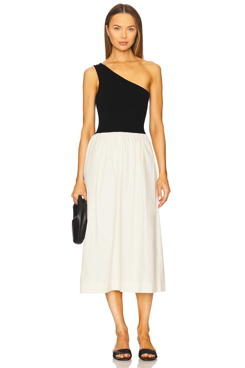 stretch chiffon ivory long one shoulder dress Giana Lace One-Shoulder Formal Dress main image 0