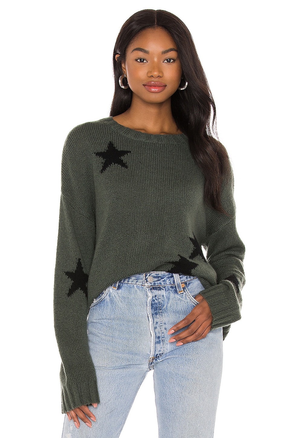 Rails Perci Sweater in Olive Black Stars | REVOLVE