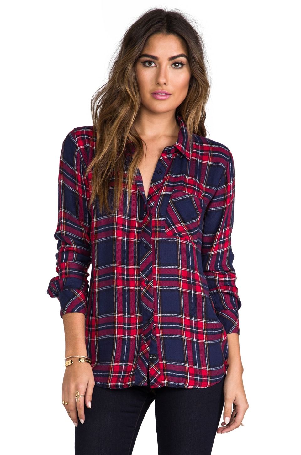Rails Hunter Button Down in Navy/Red