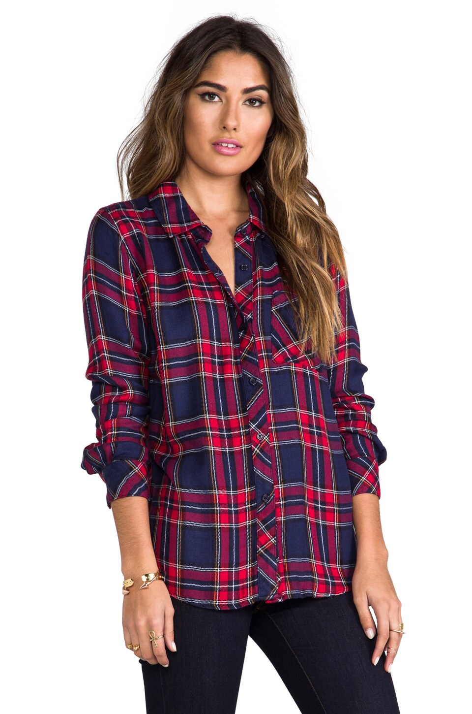 Rails Hunter Button Down in Navy/Red