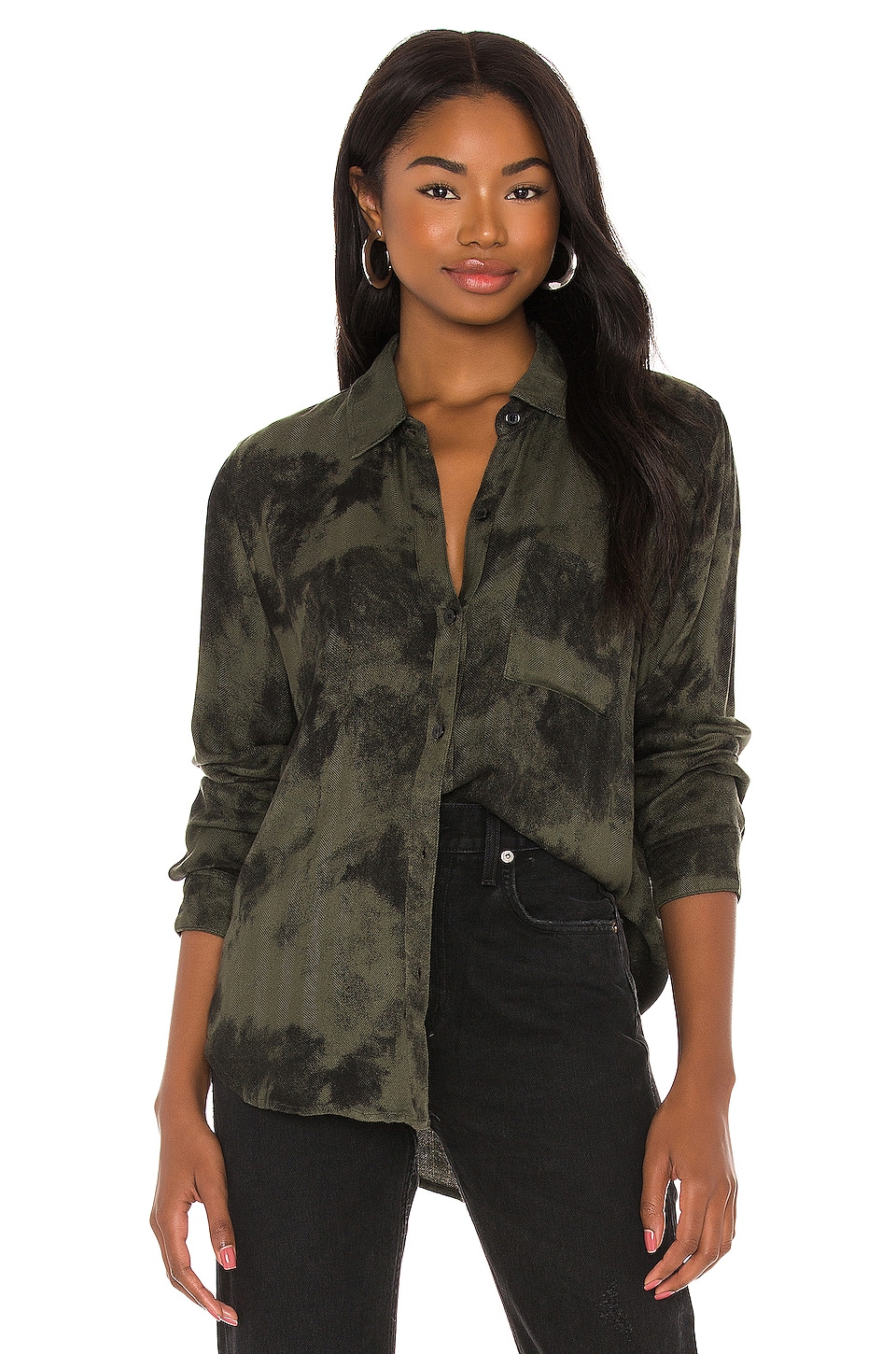 olive tie dye shirt