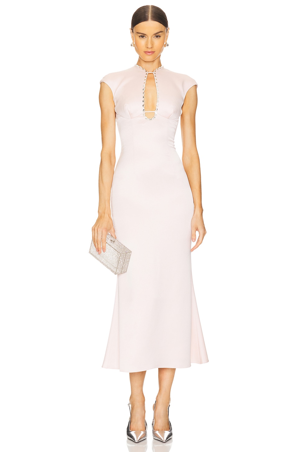 Riani Cosmic Pink Three Quarter Length Sleeves Midi Dress 336370-3987