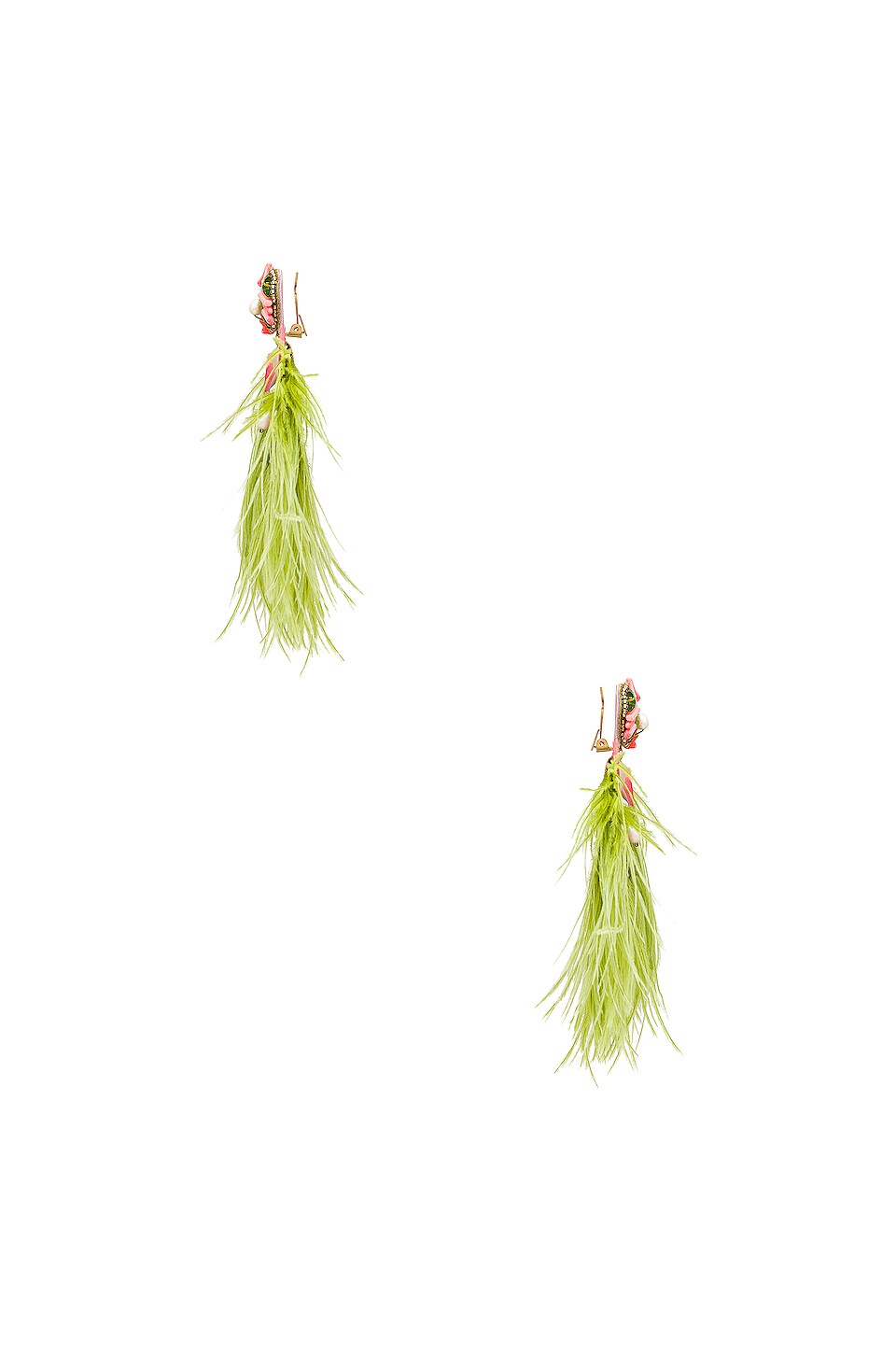 Ranjana Khan Zara Earrings in Green, Pink, Gold, & Multi