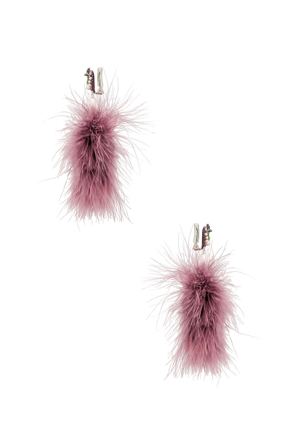 Ranjana Khan Pom Earrings in Purple & Mauve