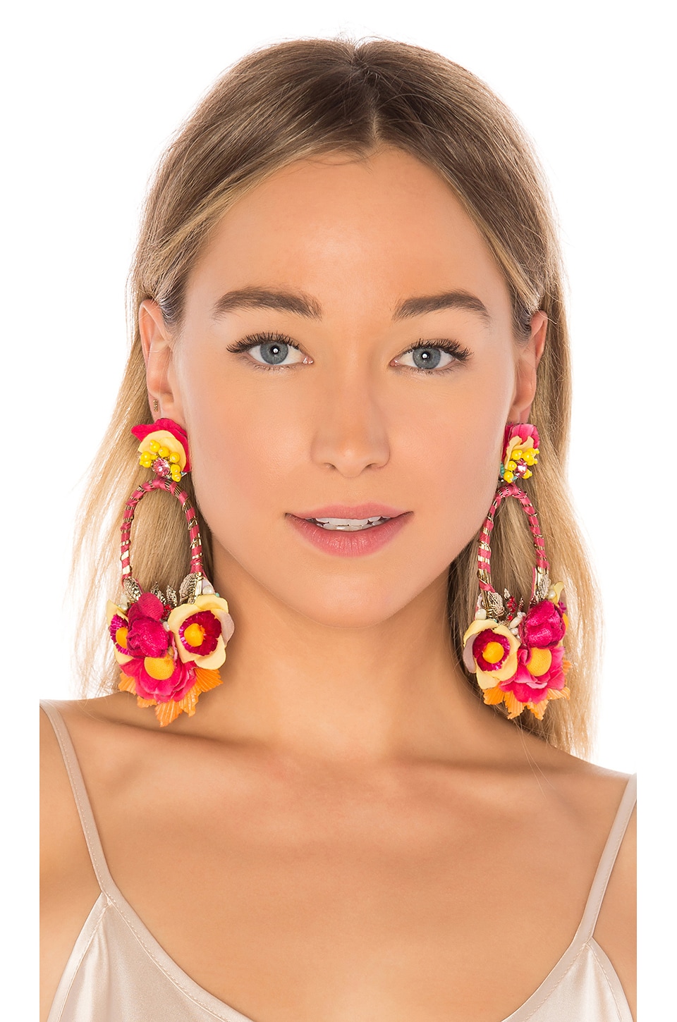 Ranjana Khan Floral Drop Earring in Orange | REVOLVE