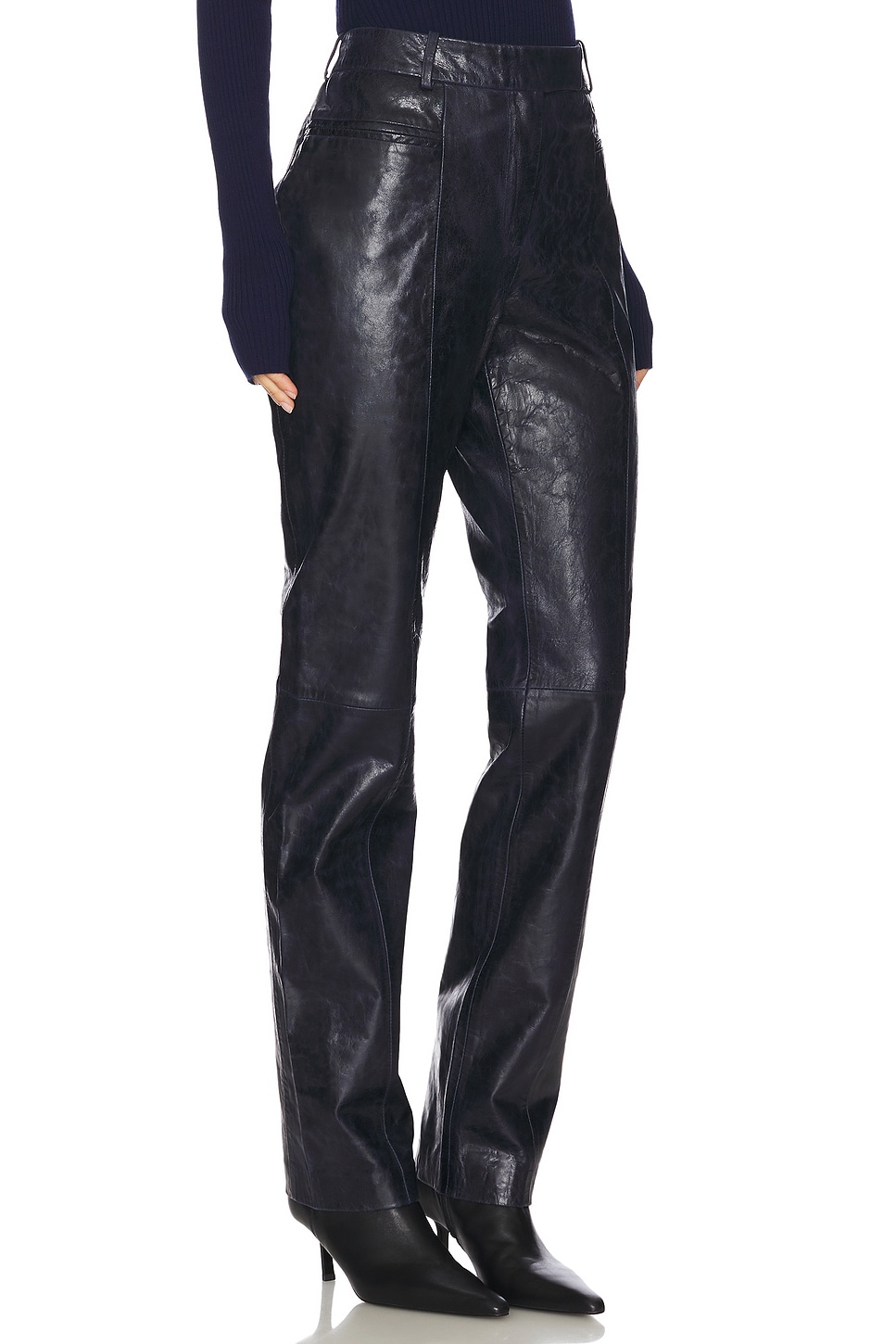 Slim Leather Suiting Pants - Thumbnail 2