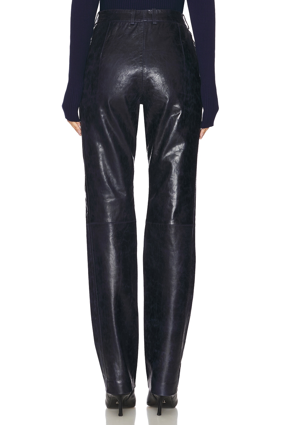 Slim Leather Suiting Pants - Thumbnail 4