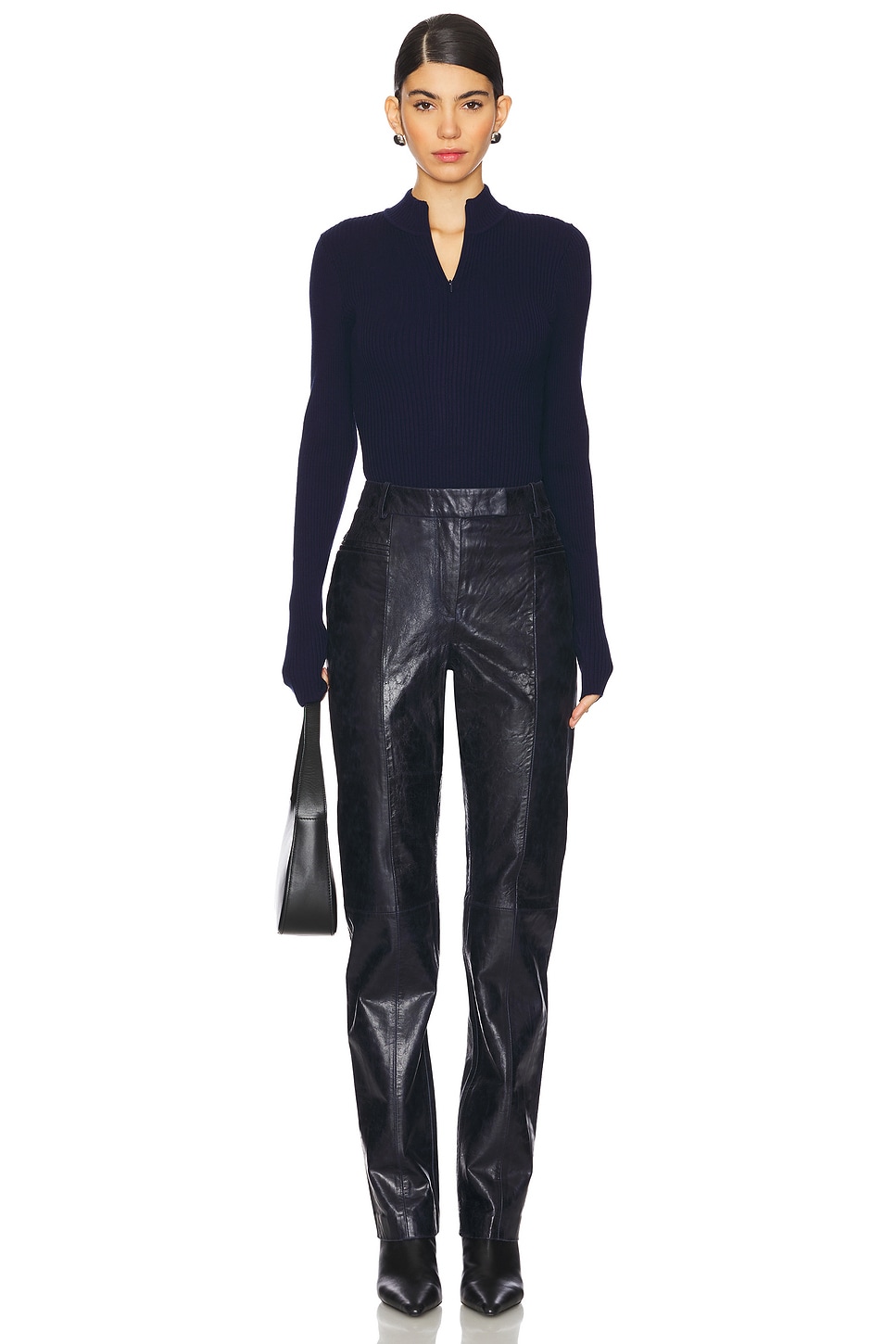 Slim Leather Suiting Pants - Thumbnail 5