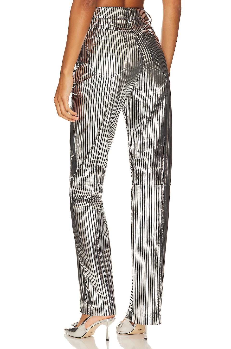 Striped Leather Pants - Thumbnail 3