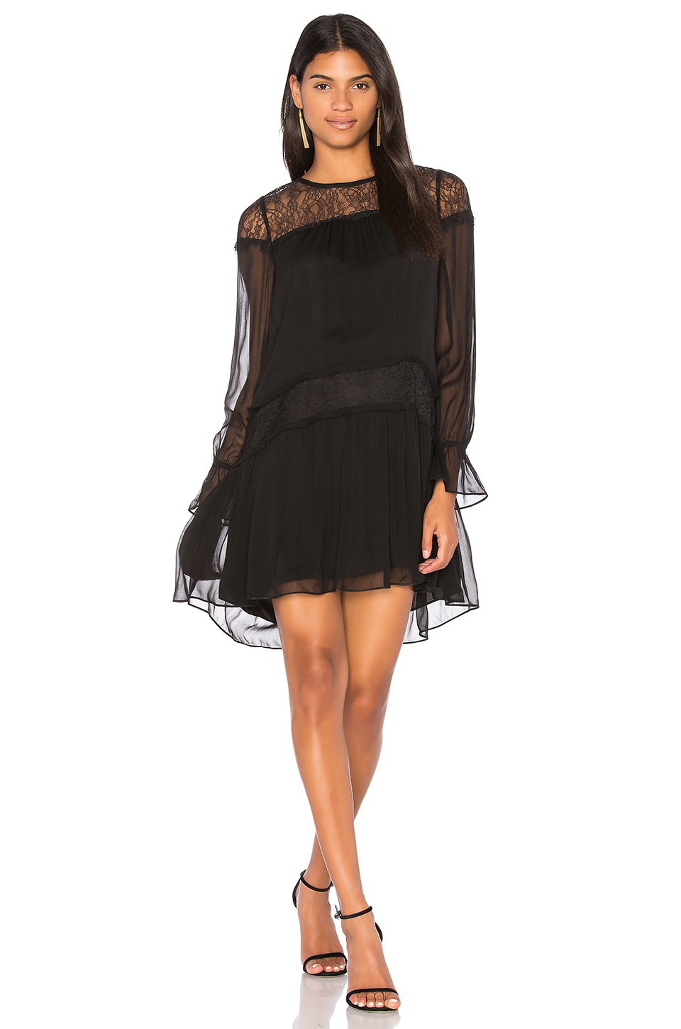 RAMY BROOK Watson Dress in Black & Black Lace