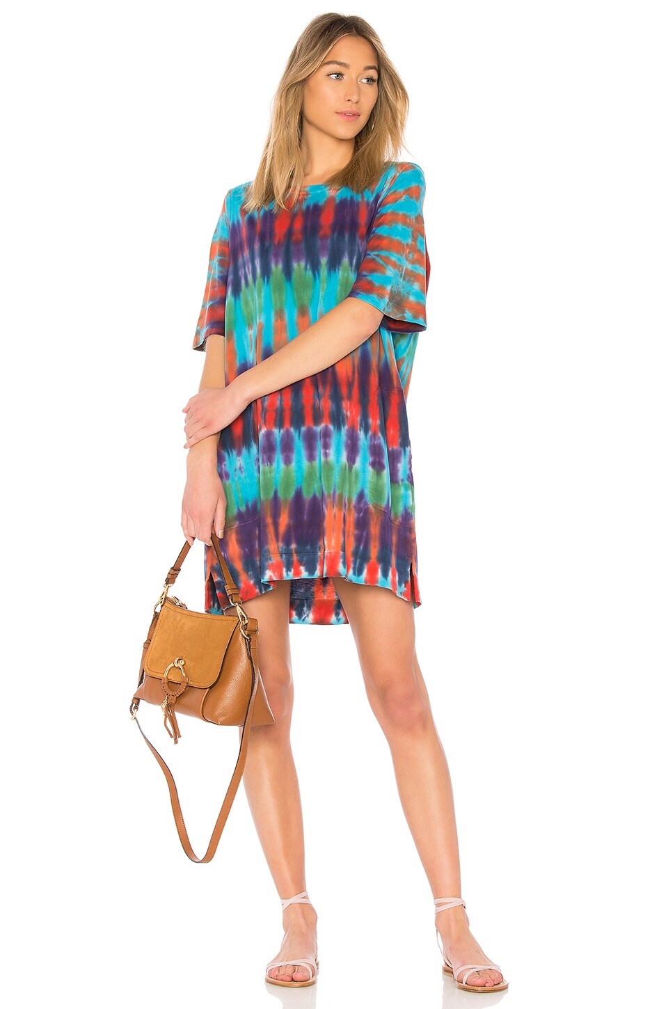 rainbow tie dye t shirt dress