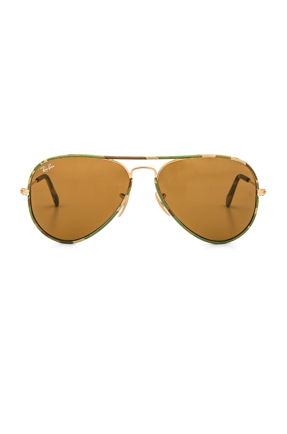 Ray-Ban Aviator Full in Army & Gold & Brown Classic | REVOLVE