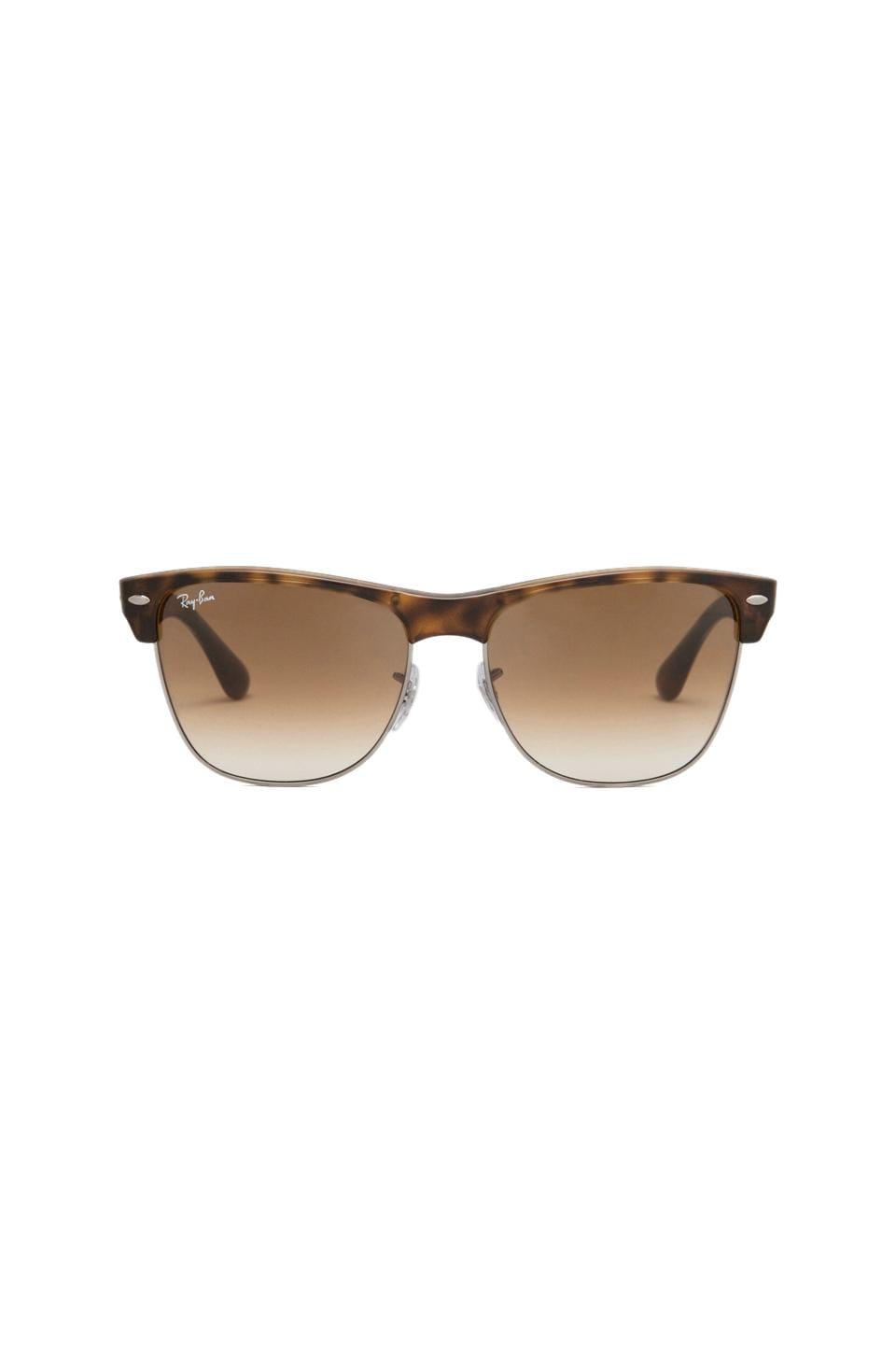 Ray Ban Oversized Clubmaster In Demi Shiny Havana Crystal Brown Gradient Revolve