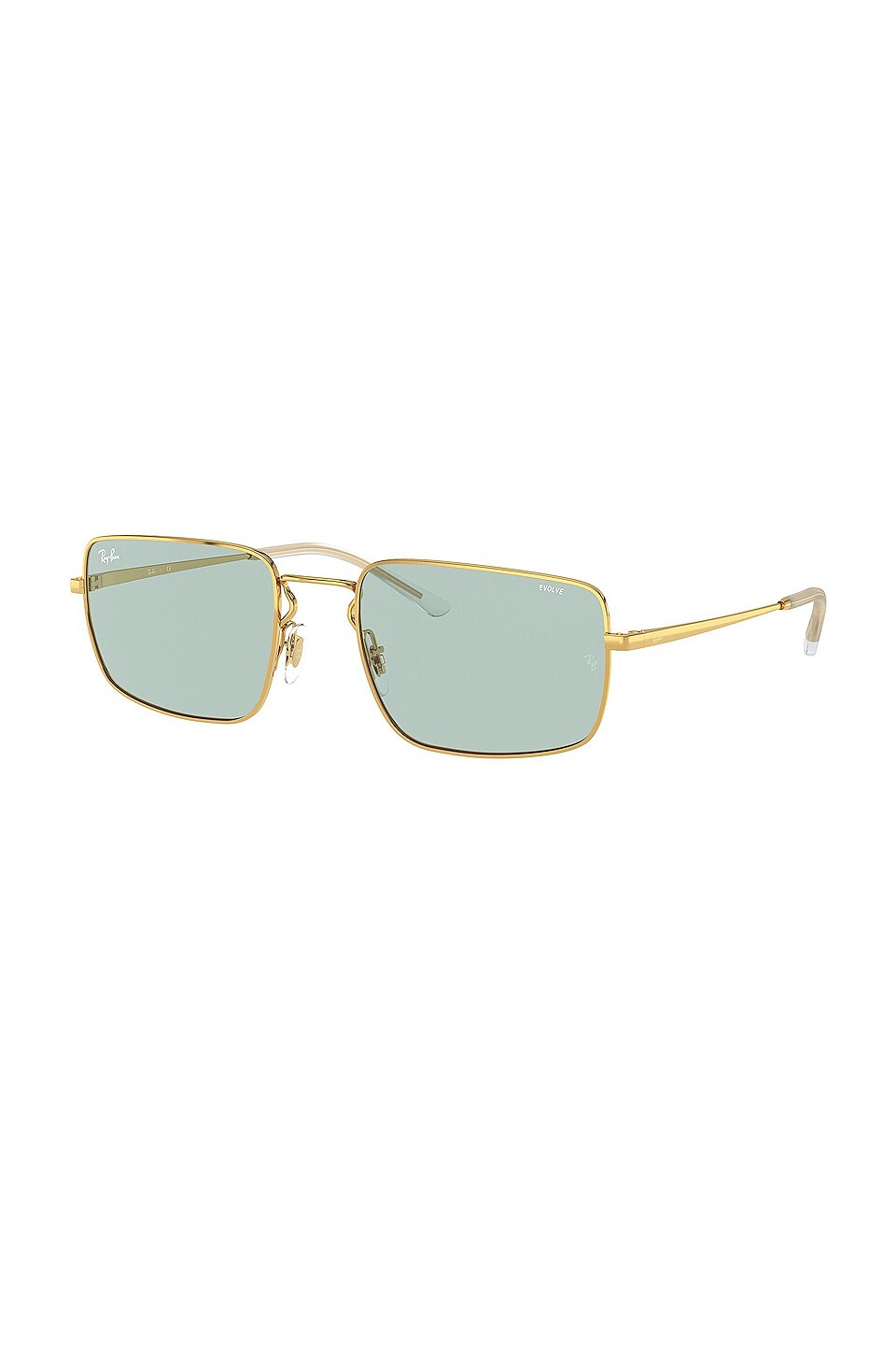 Ray-Ban Evolve Rectangle in Gold & Green to Blue