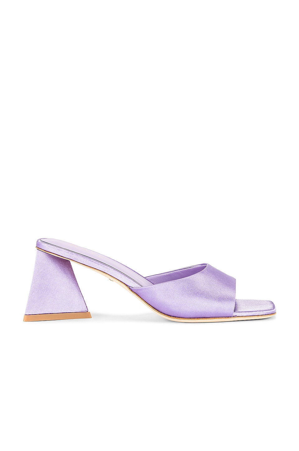 Lilac slide sandal with block heel