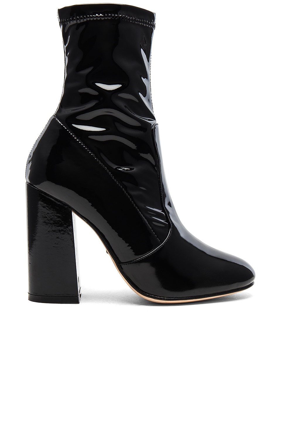 RAYE x REVOLVE Rowan Bootie in Black Patent Stretch | REVOLVE