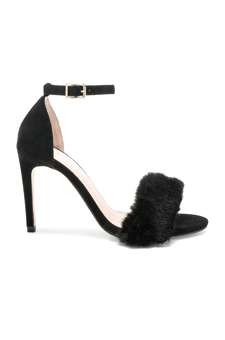 RAYE Holmes Faux Fur Heels in Black 