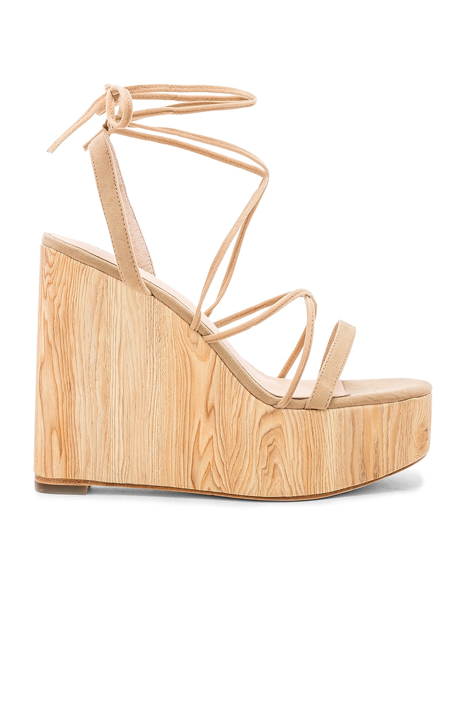 RAYE Platform Heeled Sandals size hotsell 7, Revolve White Leather & Tan Heels, Wedges