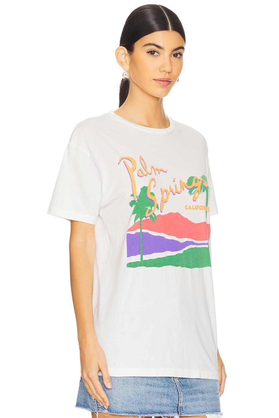 Palm Spring Brand Retro Brand Palm Springs Tee in Antique White | REVOLVE
