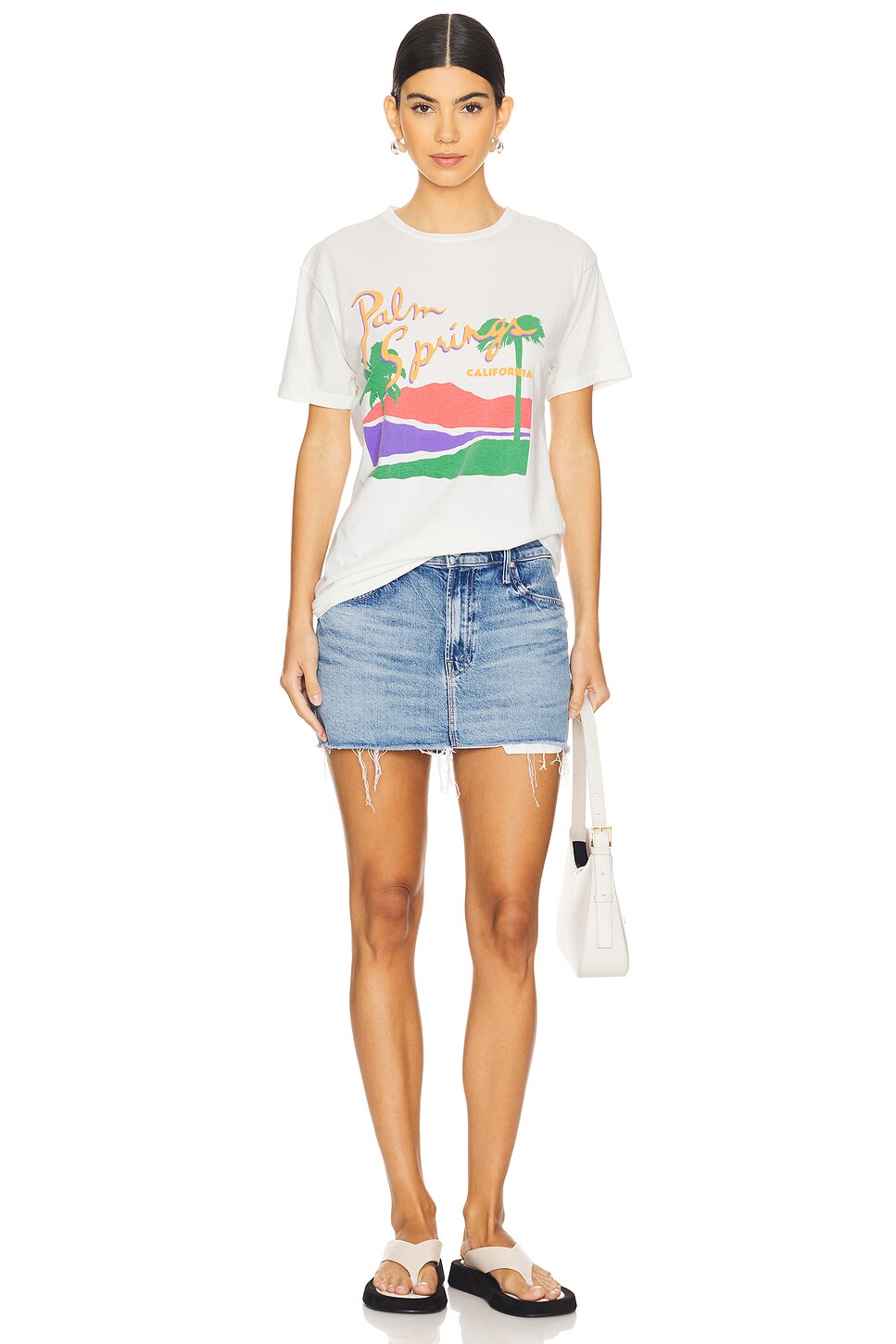 Palm Spring Brand Retro Brand Palm Springs Tee in Antique White | REVOLVE