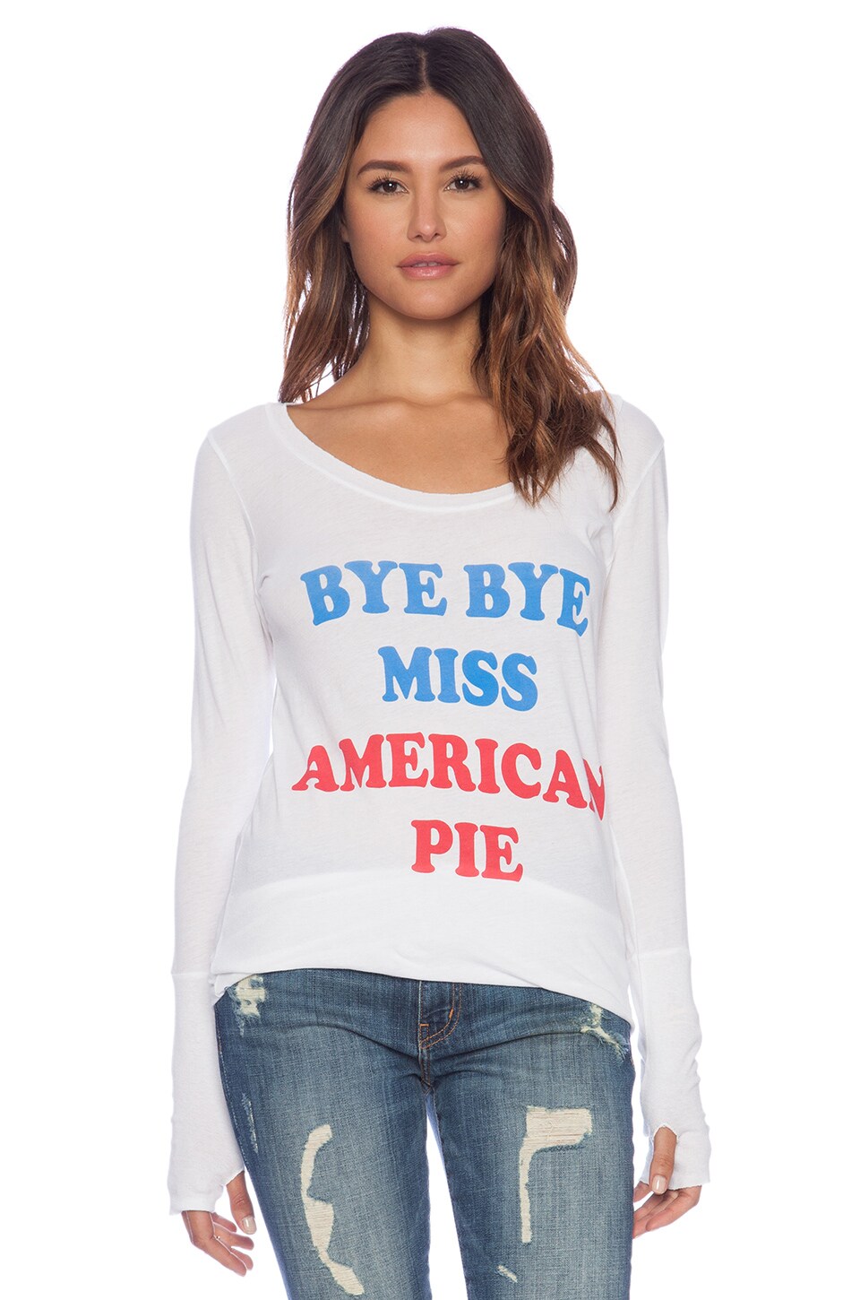 Rebel Yell Bye Bye Miss American Pie Skinny Tee in White | REVOLVE