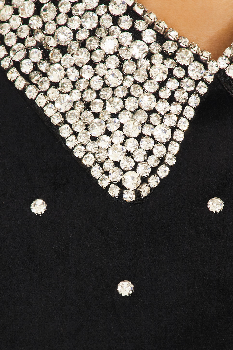 関税込【Rebecca Vallance】Giovanna velvet dress Black Giovanna crystal-embellished velvet and crepe mini