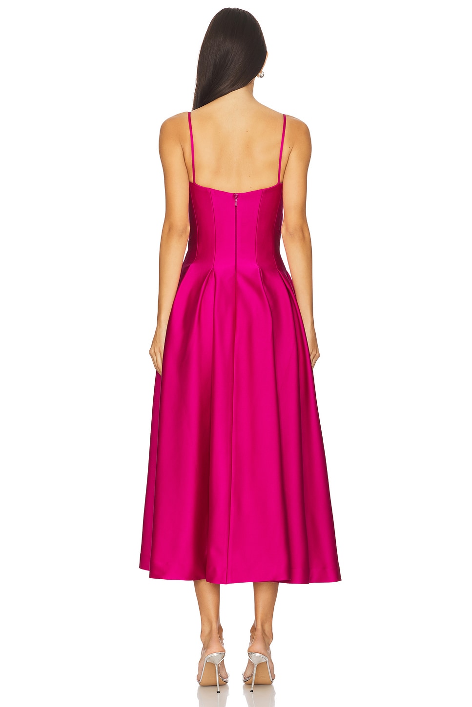 Rebecca Vallance Saskia Midi Dress in Hot Pink | REVOLVE