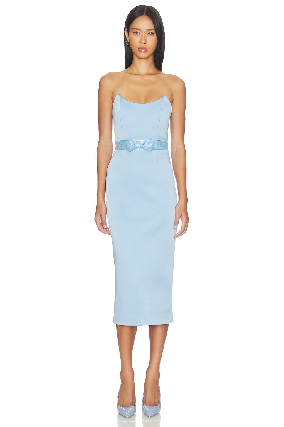 rebecca vallance blue dress Effie Midi Dress Blue Size 8