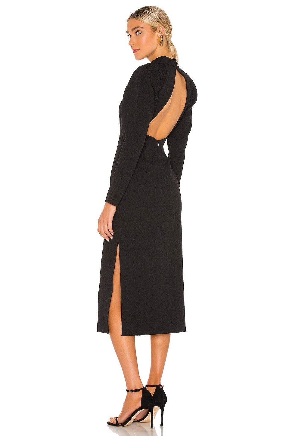 Rebecca Vallance Martini Long Sleeve Midi Dress in Black REVOLVE