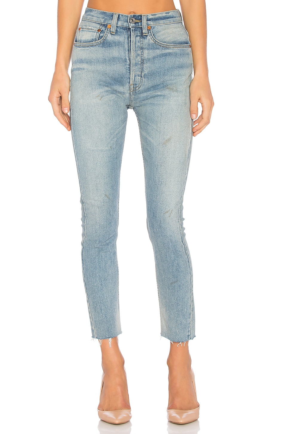 redone high rise ankle crop