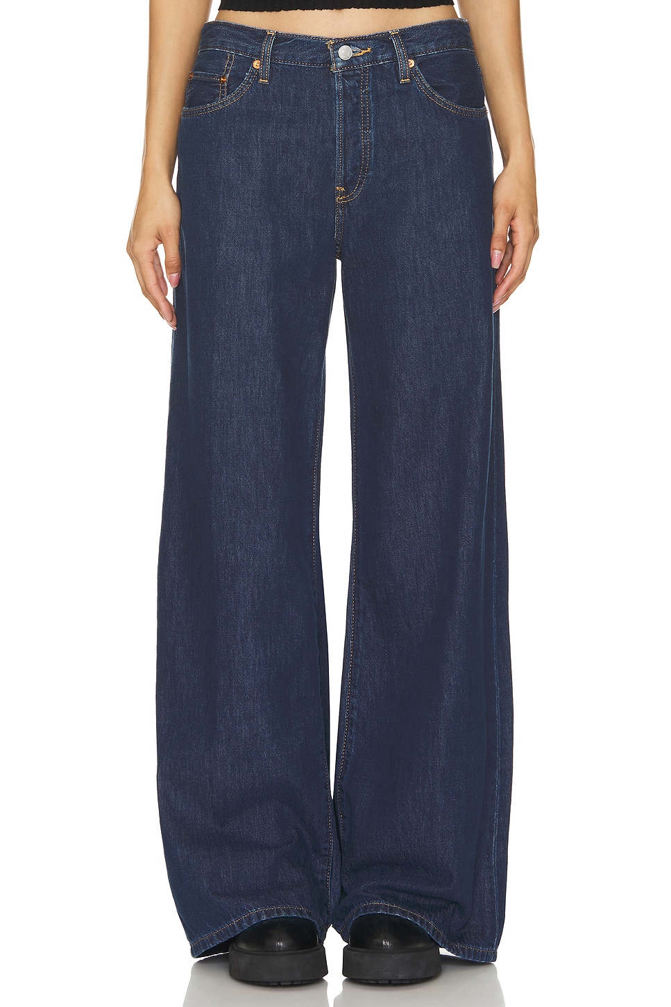 RE/DONE Mid Rise Palazzo Jeans