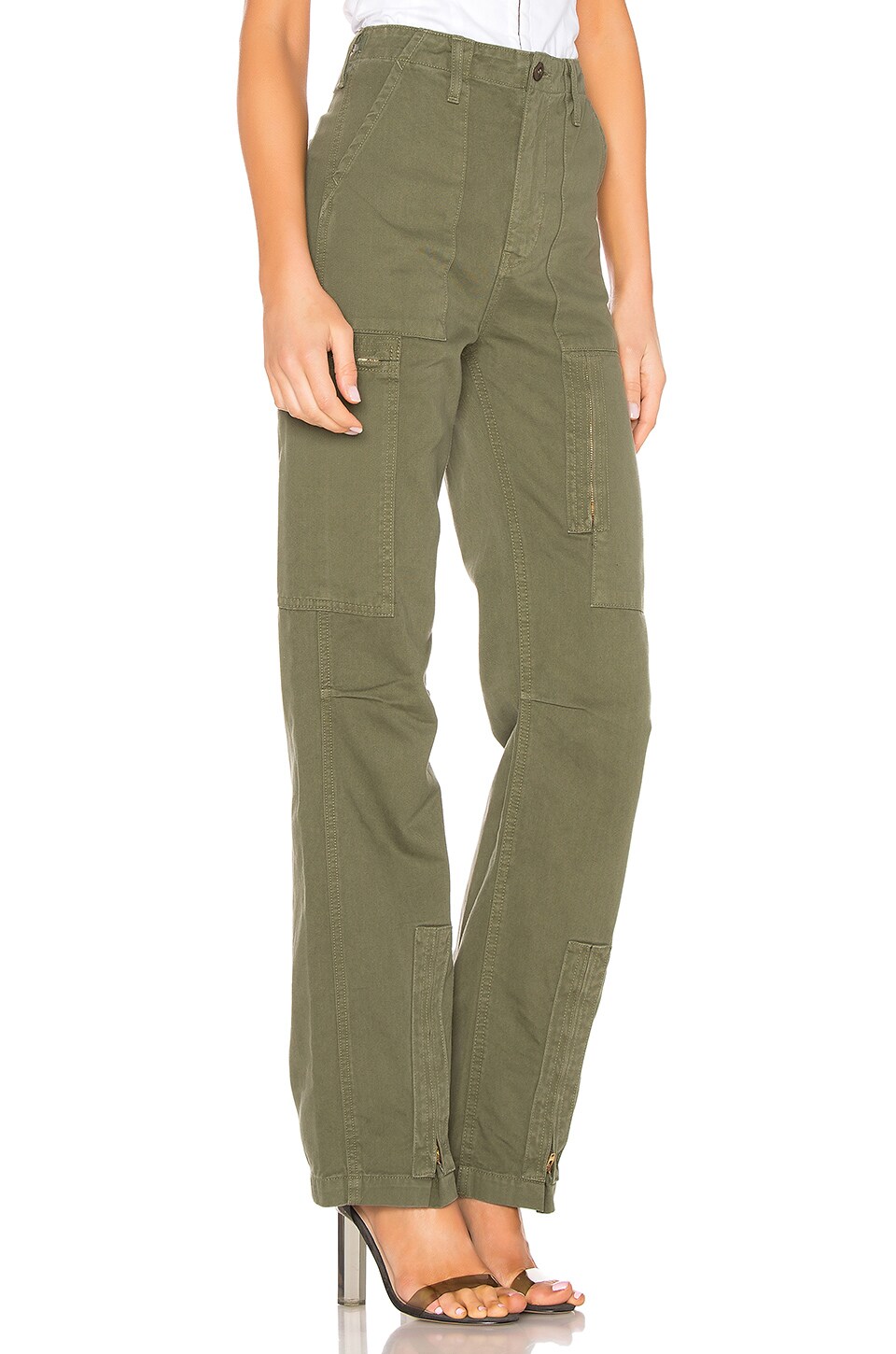 high rise cargo pants