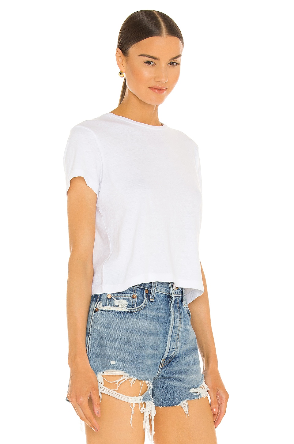RE/DONE x Hanes 1950s Boxy Tee in Optic White