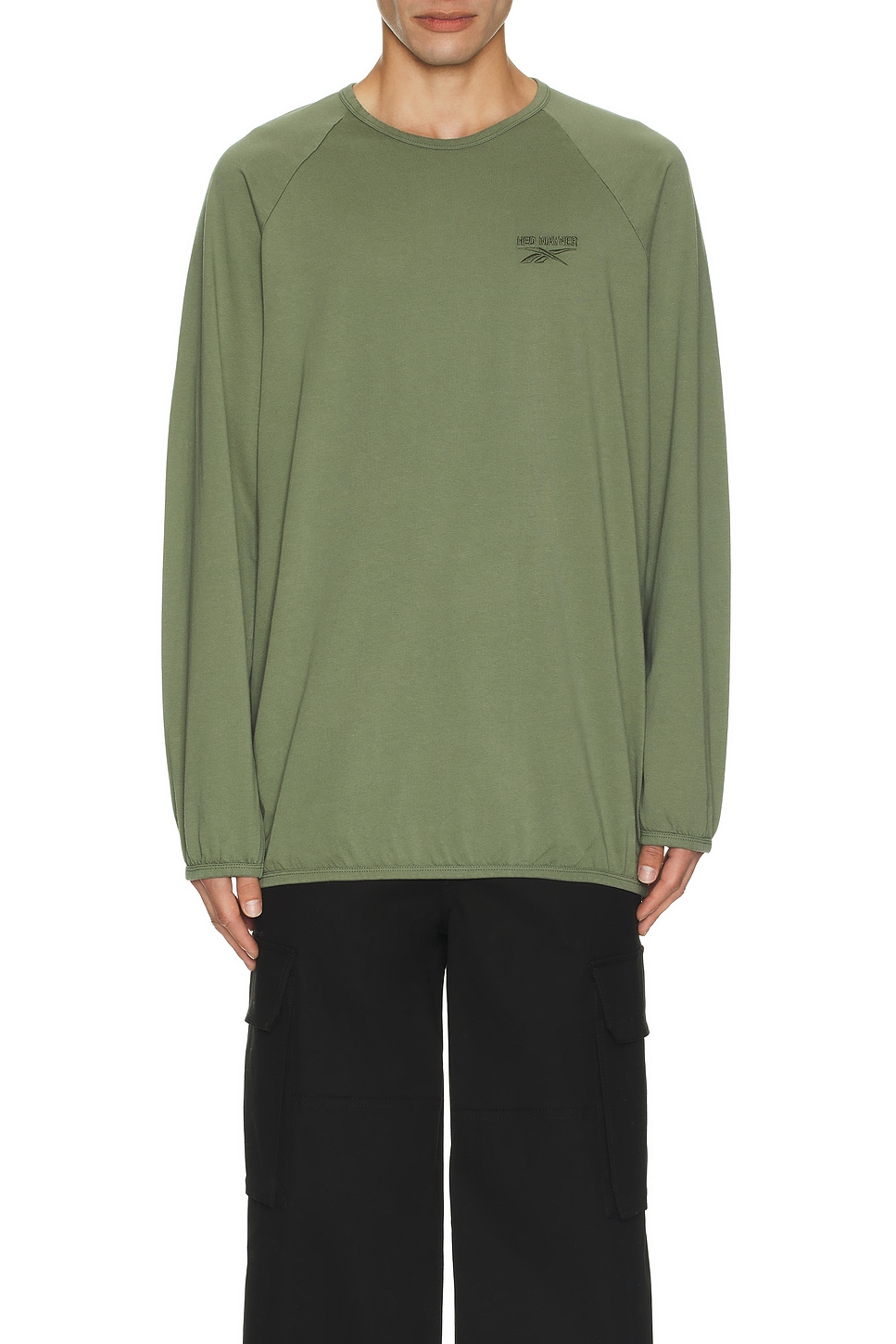 Reebok x Hed Mayner Long Sleeve T-shirt in Army Green | REVOLVE