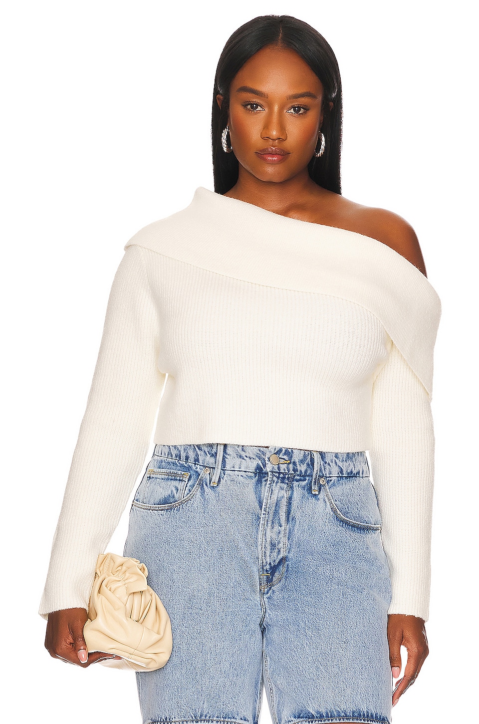 REMI x REVOLVE Lindsay Off Shoulder Sweater in Ivory