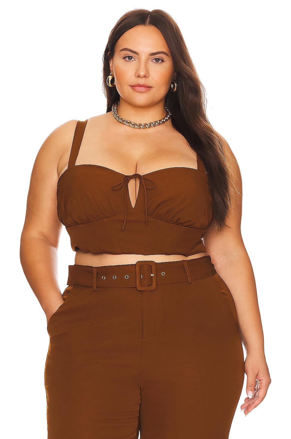 Femme Corset Top In Tan