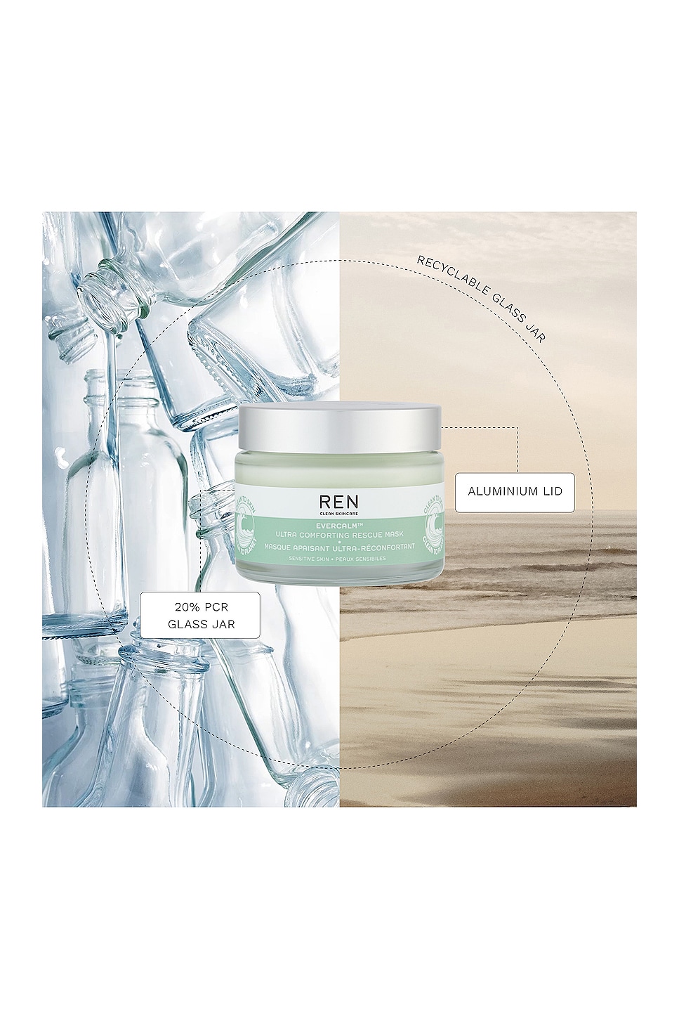 Shop Ren Clean Skincare Evercalm Ultra Comforting Rescue Mask. In N,a