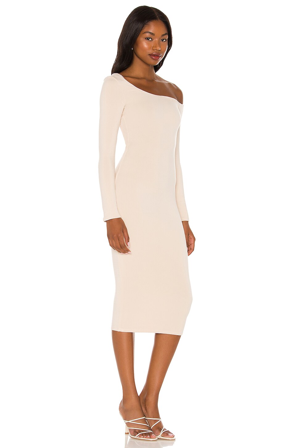 RE ONA Off Shoulder Dress in Ivory
