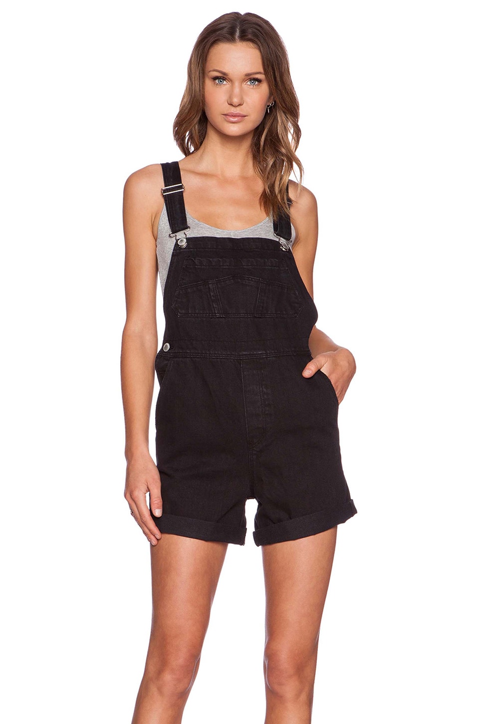 RES Denim Sadie Overall in Coal | REVOLVE