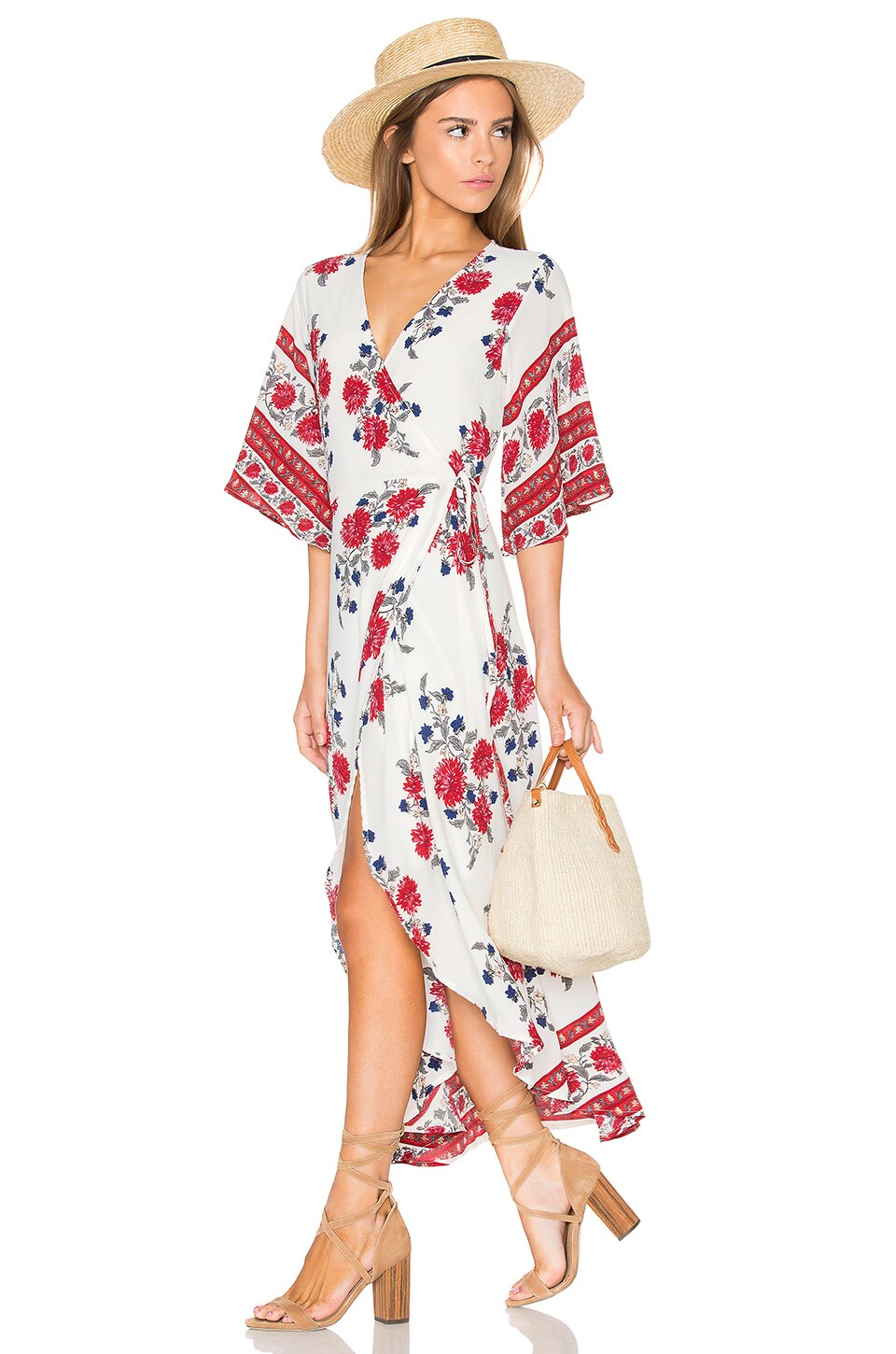 REVERSE Caught Lookin' Dress in White Floral REVOLVE