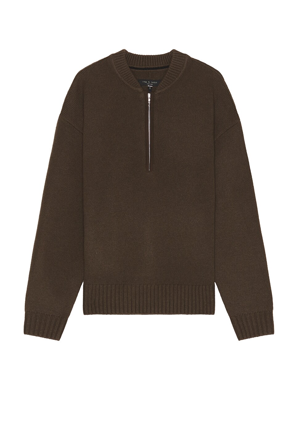 Rag & Bone Clarkson Mixed Media Quarter Zip Sweater in Slate