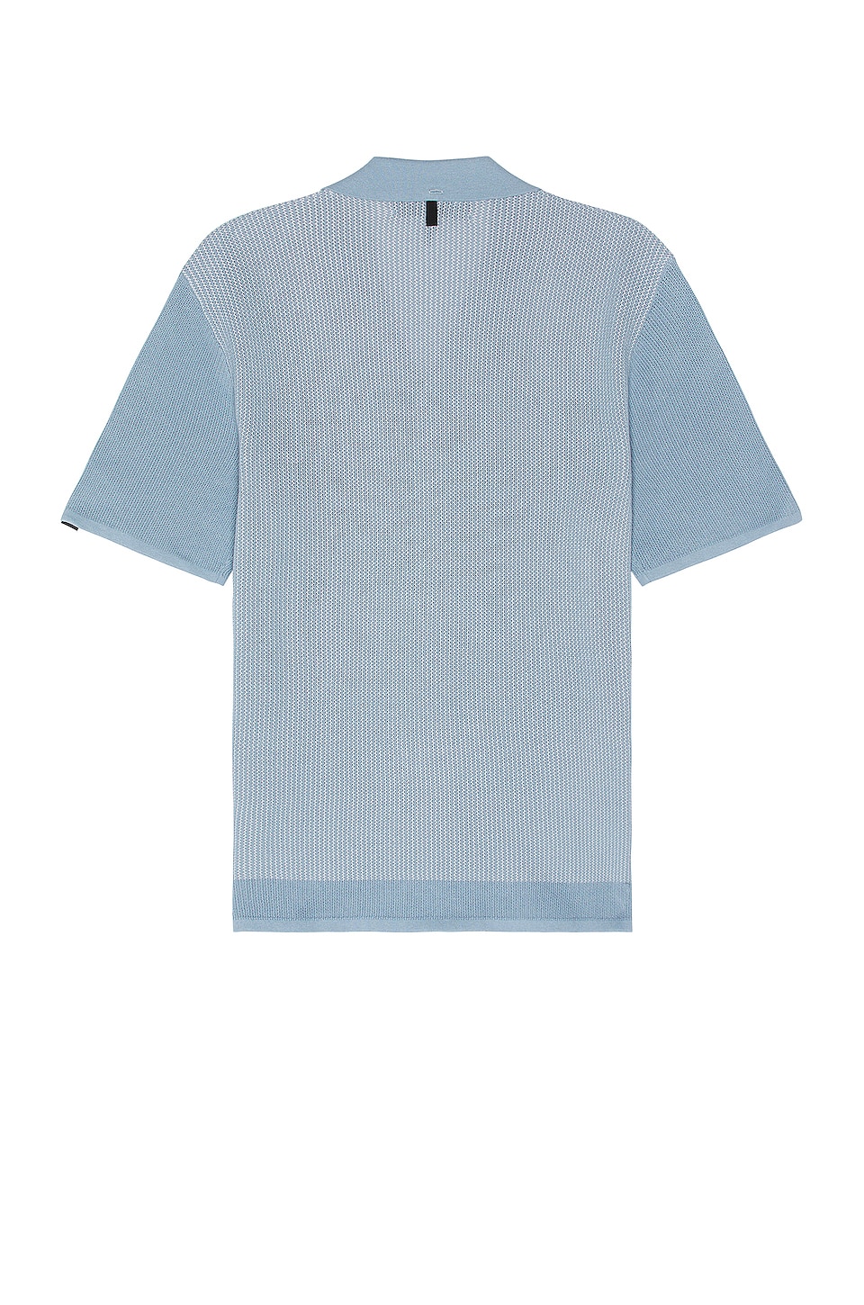 Rag & Bone Harvey Knit Camp Shirt in Denim Blue