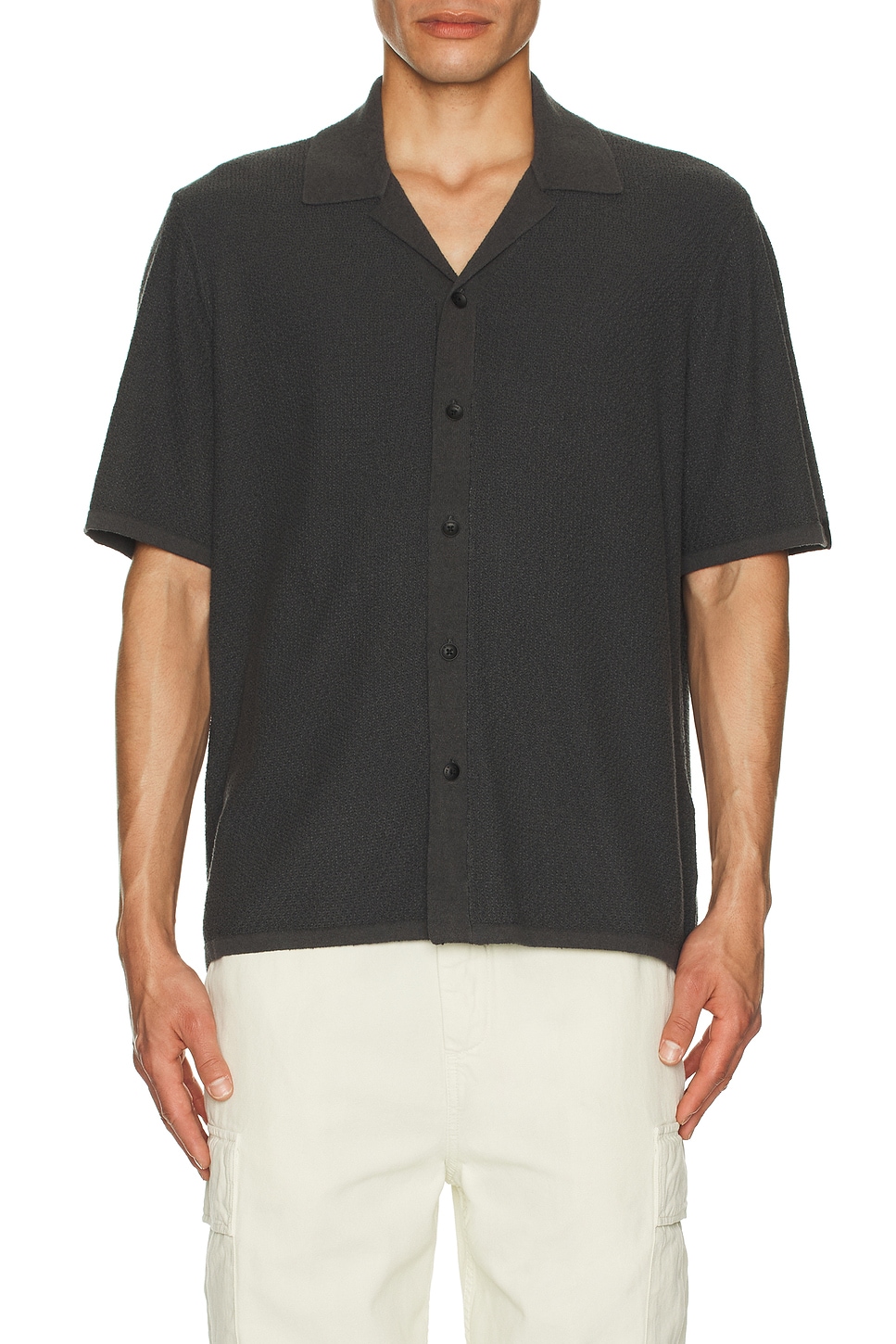 ★OAMC★ Avery Short Sleeve T-Shirt Black 23E28OAJ10COT00744 Rag & Bone Zig-Zag Avery Short Sleeve Shirt in Dark Grey