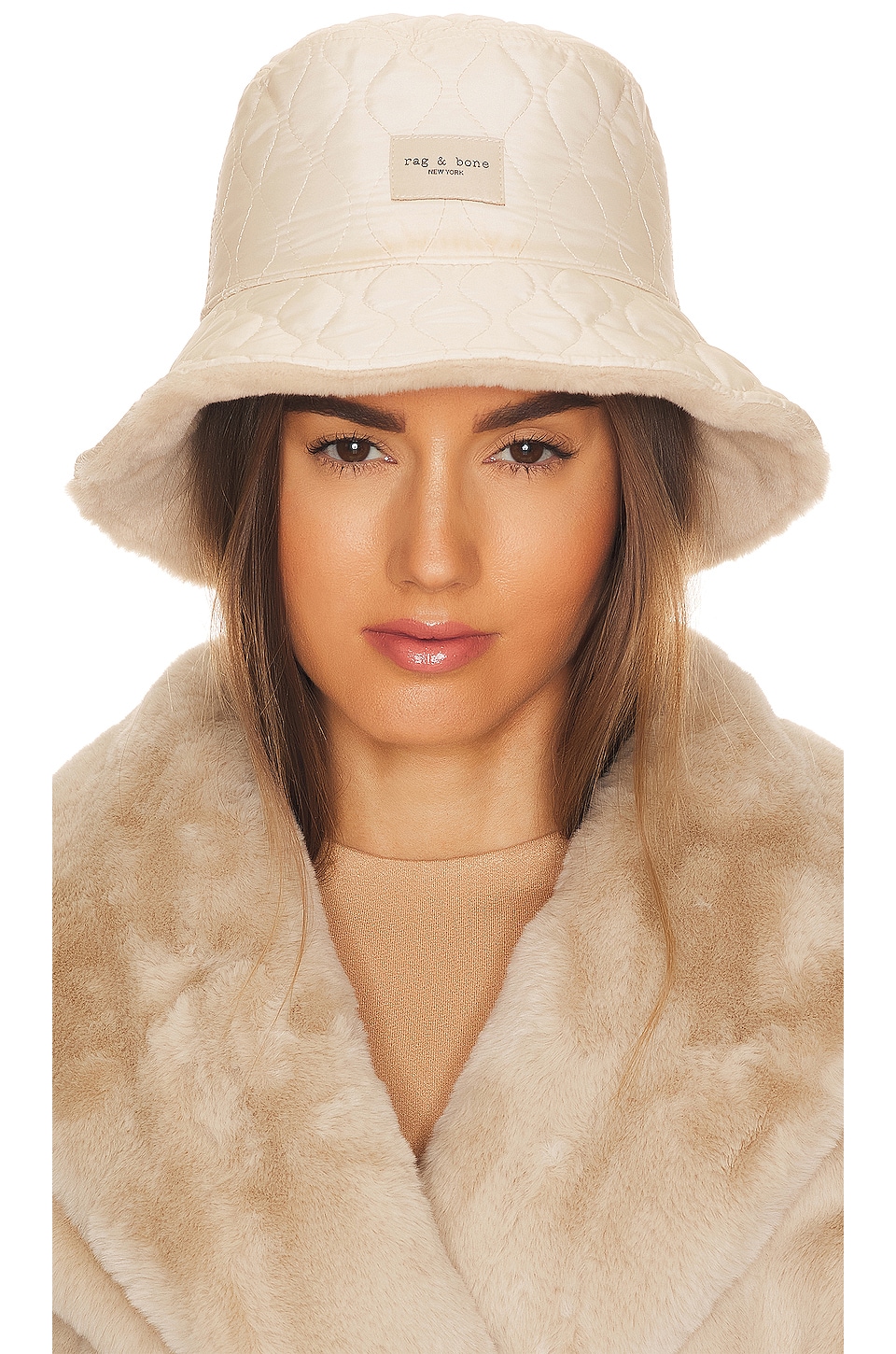 Rag & Bone Addison Reversible Bucket Hat in Natural