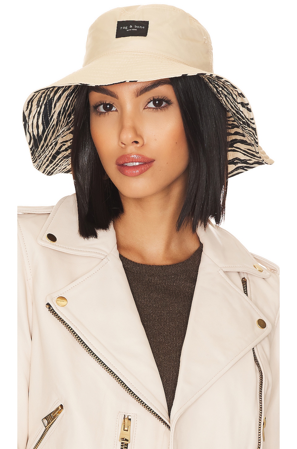 Rag & Bone Addison Curise Hat in Ivory Tiger