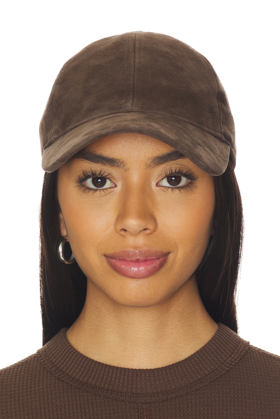 Rag & Bone Harlow Baseball Cap in Dark Espresso Suede | REVOLVE display picture 2