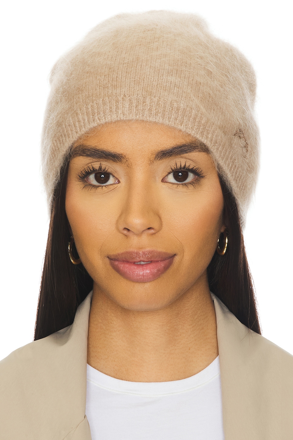 Rag & Bone Jada Brushed Cashmere Beanie in Camel | REVOLVE