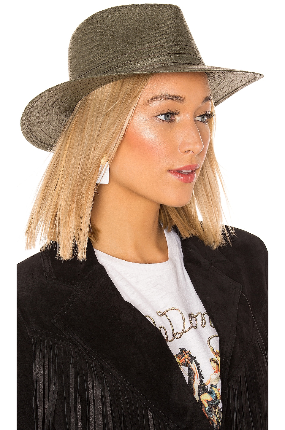 Rag & Bone Packable Straw Fedora in Olive REVOLVE